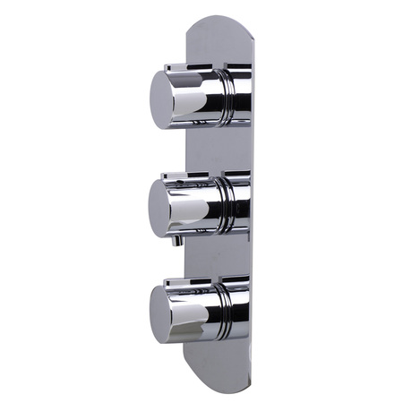 Alfi Brand Polished Chrm Concealed 3-Way Thermostatic Valve Shower Mixer Rnd Knob AB4001-PC